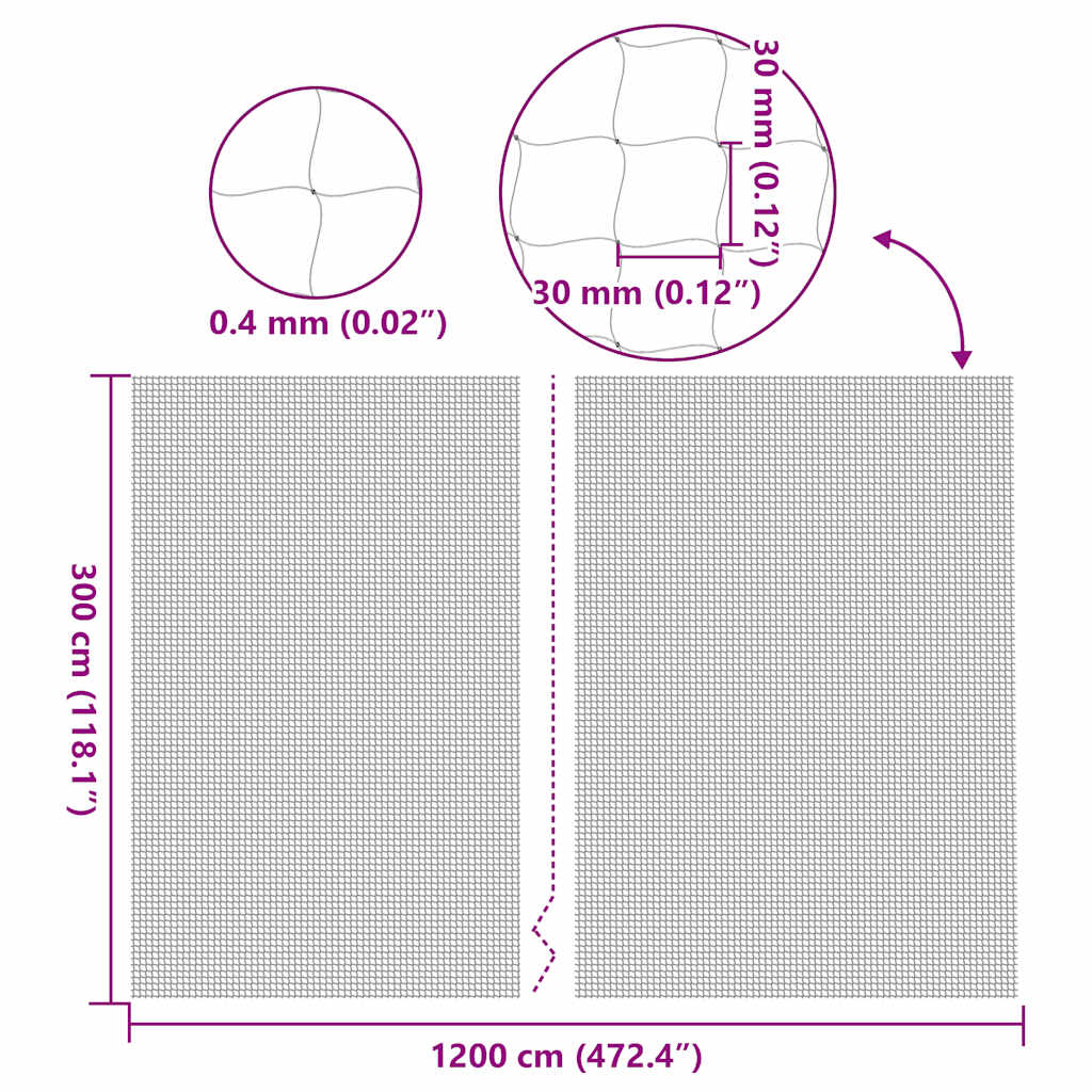 Cat Net Transparent 12x3 m Nylon