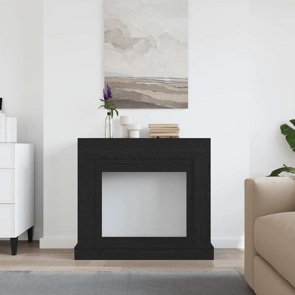 Fireplace Surround Black Oak 100x30x87,5 cm Engineered Wood