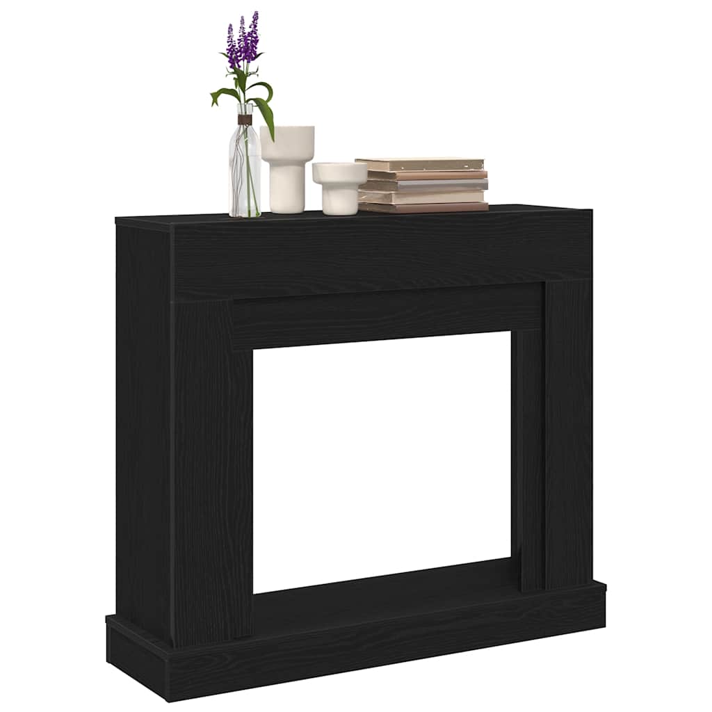 Fireplace Surround Black Oak 100x30x87,5 cm Engineered Wood