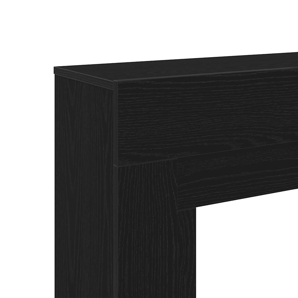 Fireplace Surround Black Oak 100x30x87,5 cm Engineered Wood