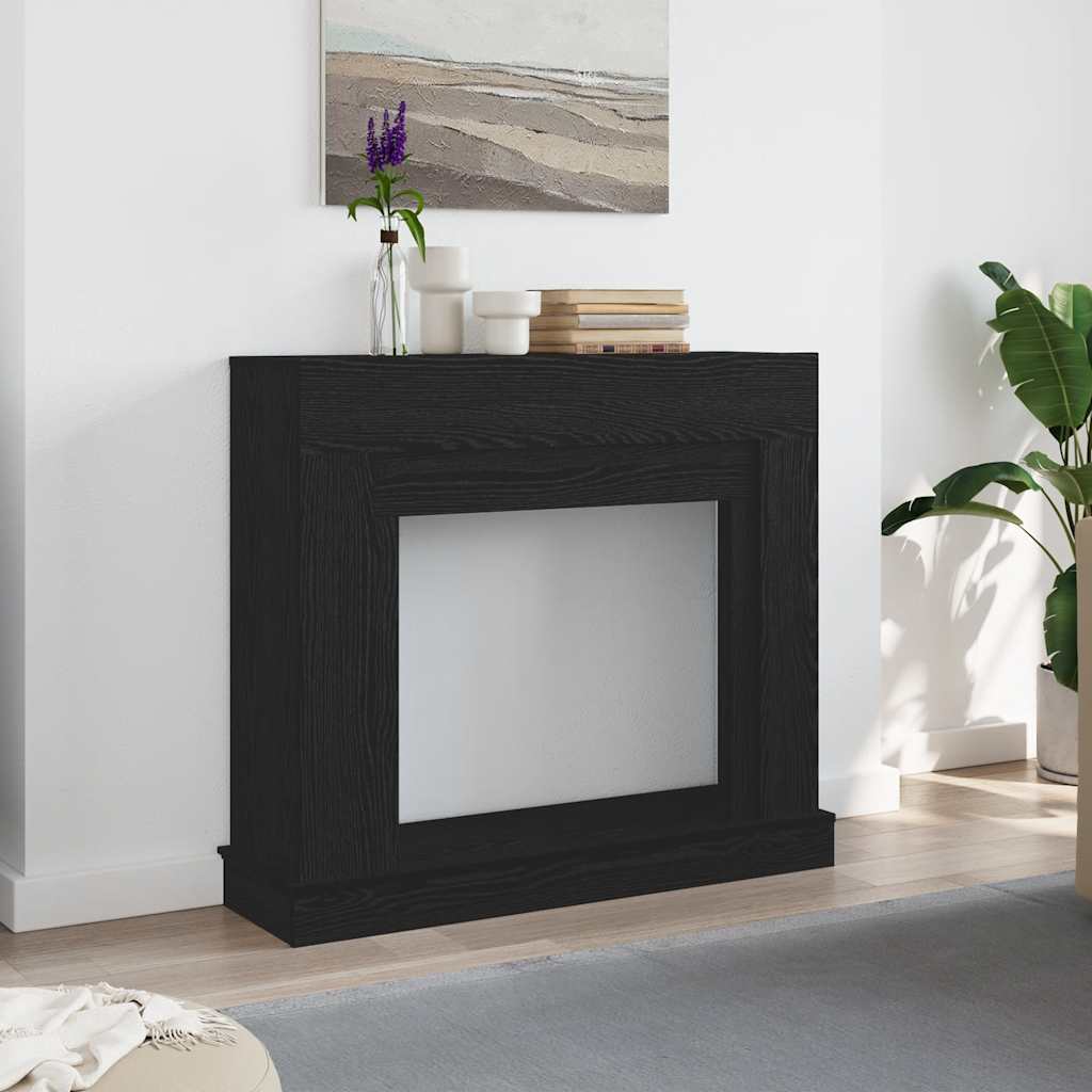 Fireplace Surround Black Oak 100x30x87,5 cm Engineered Wood