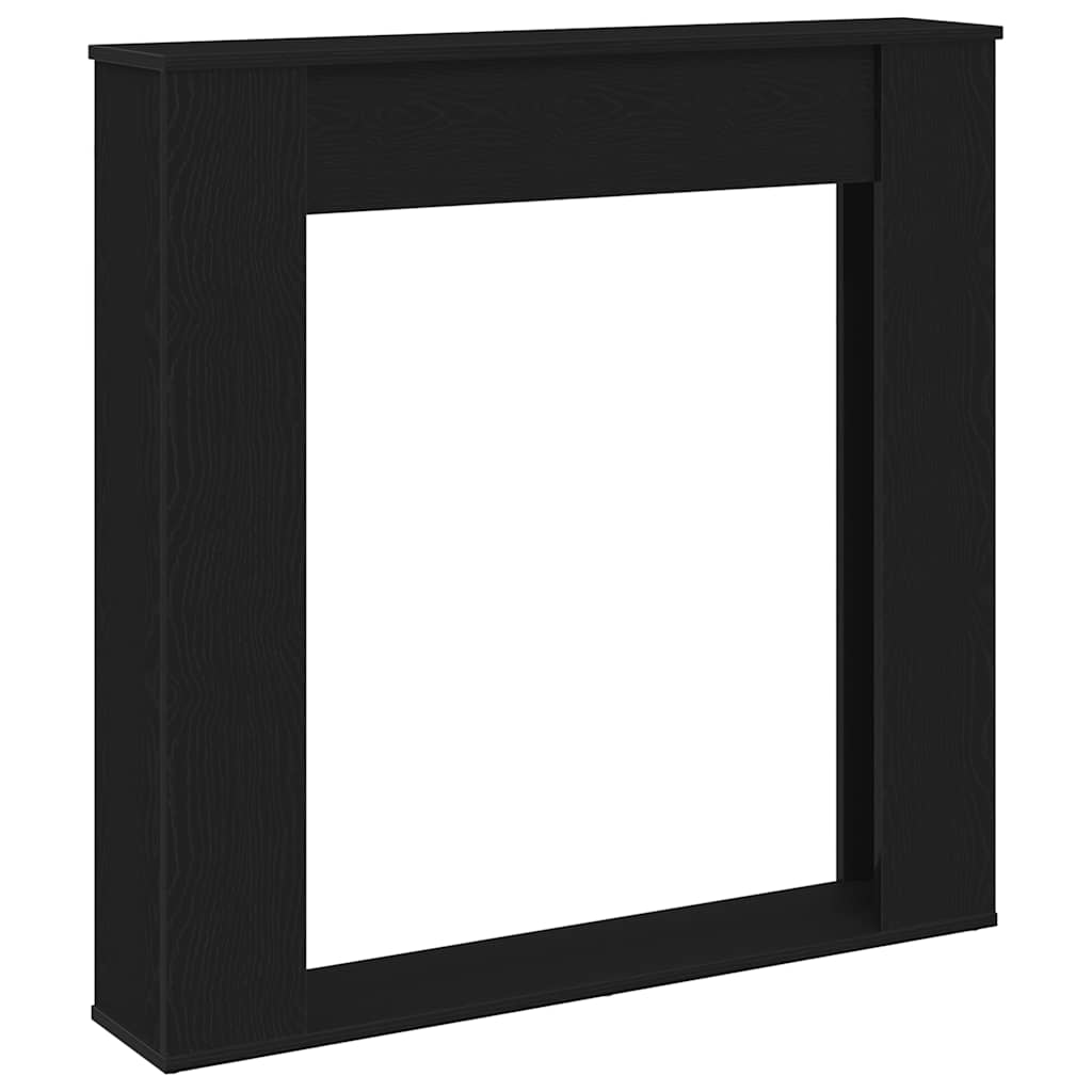 Fireplace Surround Black Oak 100x20x100 cm Engineered Wood