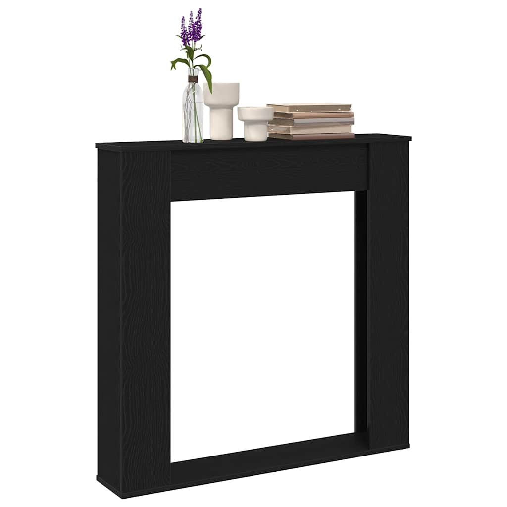Fireplace Surround Black Oak 100x20x100 cm Engineered Wood