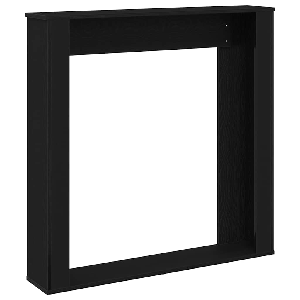 Fireplace Surround Black Oak 100x20x100 cm Engineered Wood