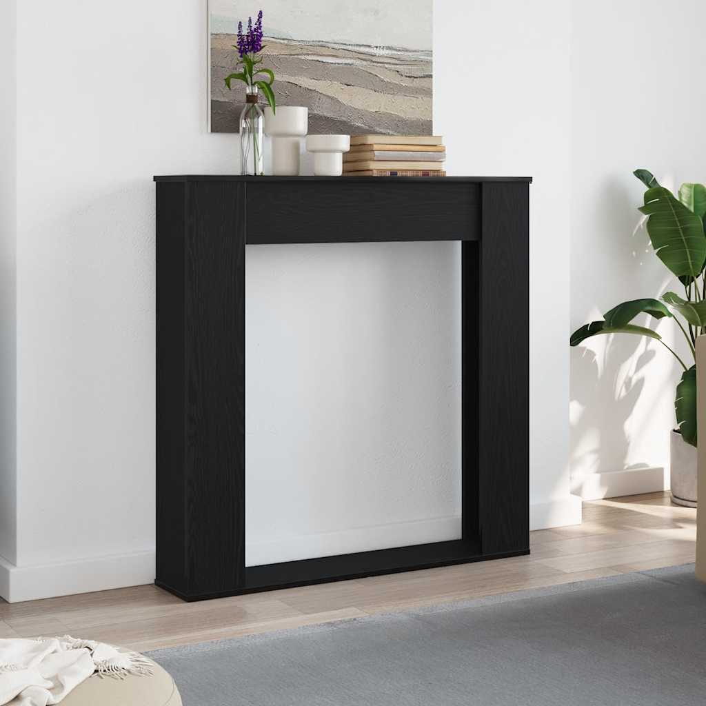 Fireplace Surround Black Oak 100x20x100 cm Engineered Wood
