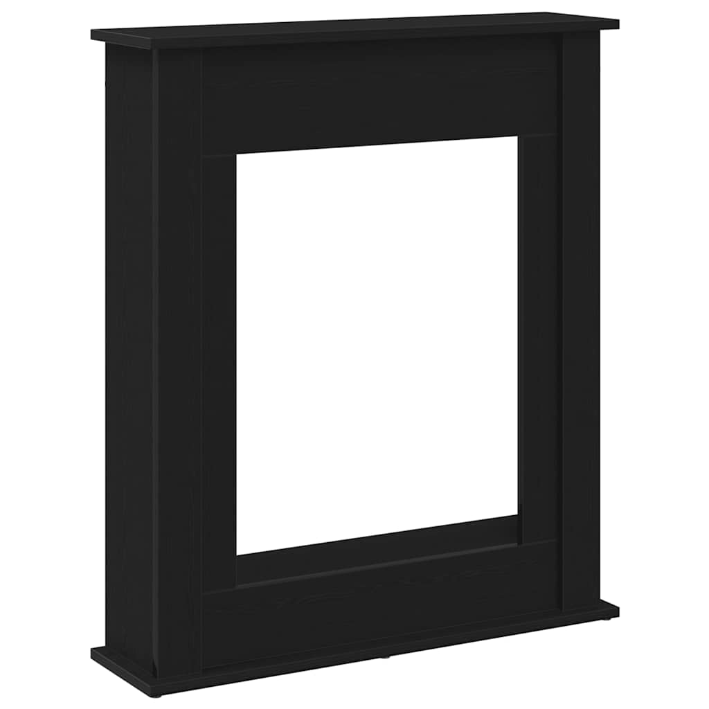Fireplace Surround Black Oak 75x20x87,5 cm Engineered Wood