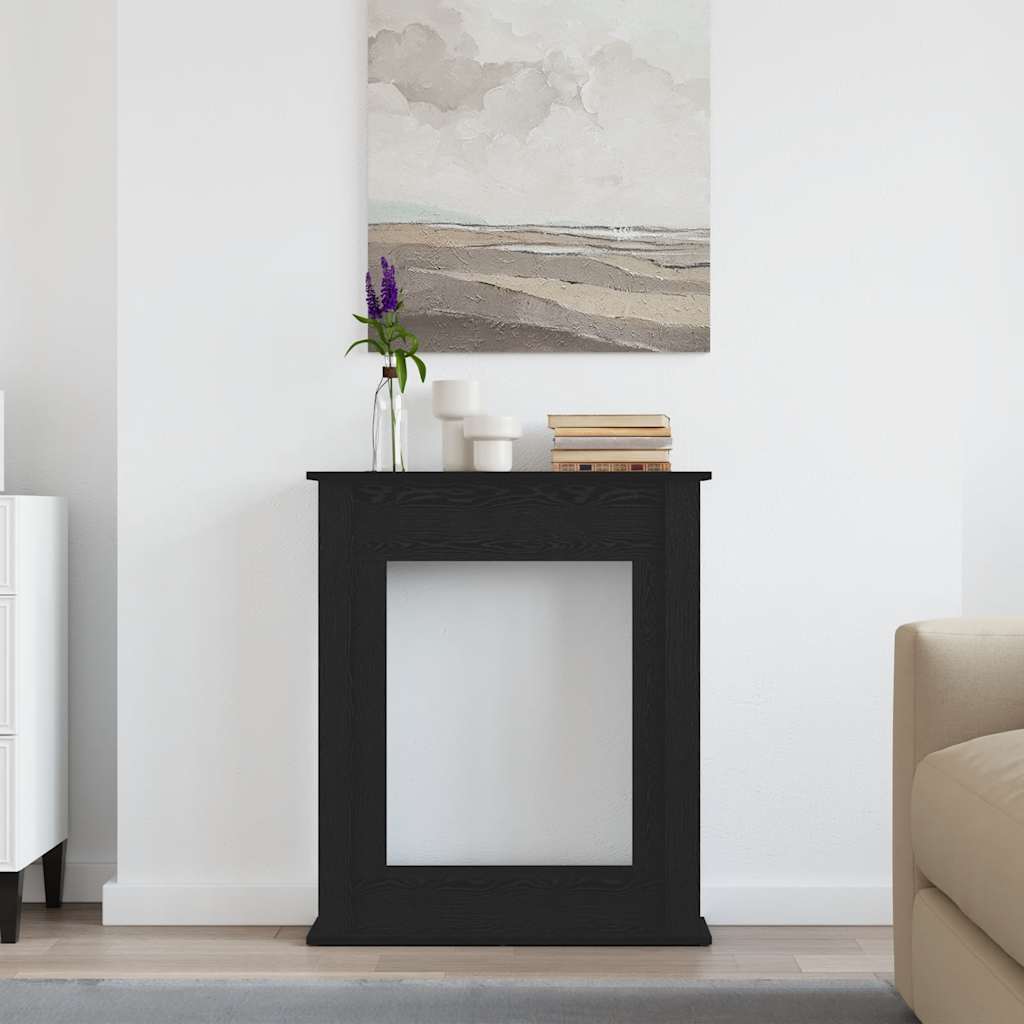 Fireplace Surround Black Oak 75x20x87,5 cm Engineered Wood