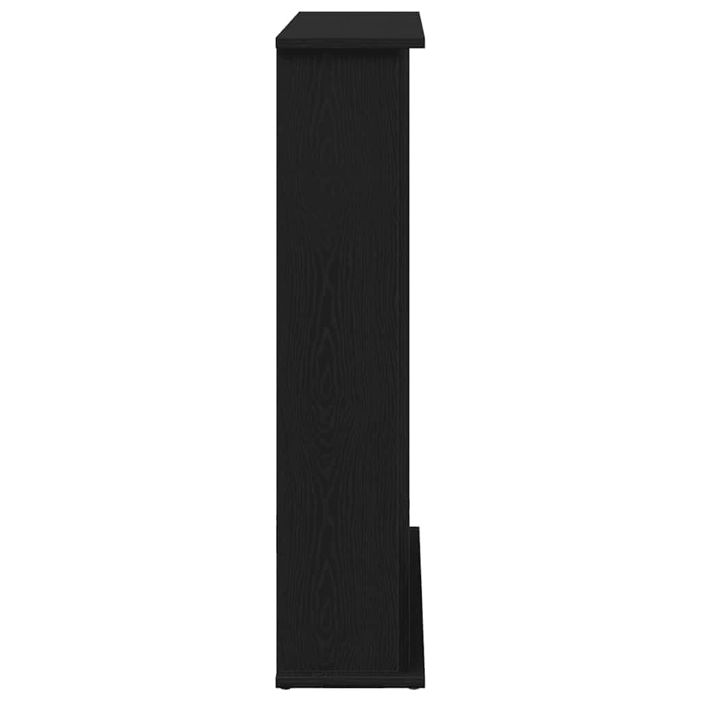 Fireplace Surround Black Oak 75x20x87,5 cm Engineered Wood