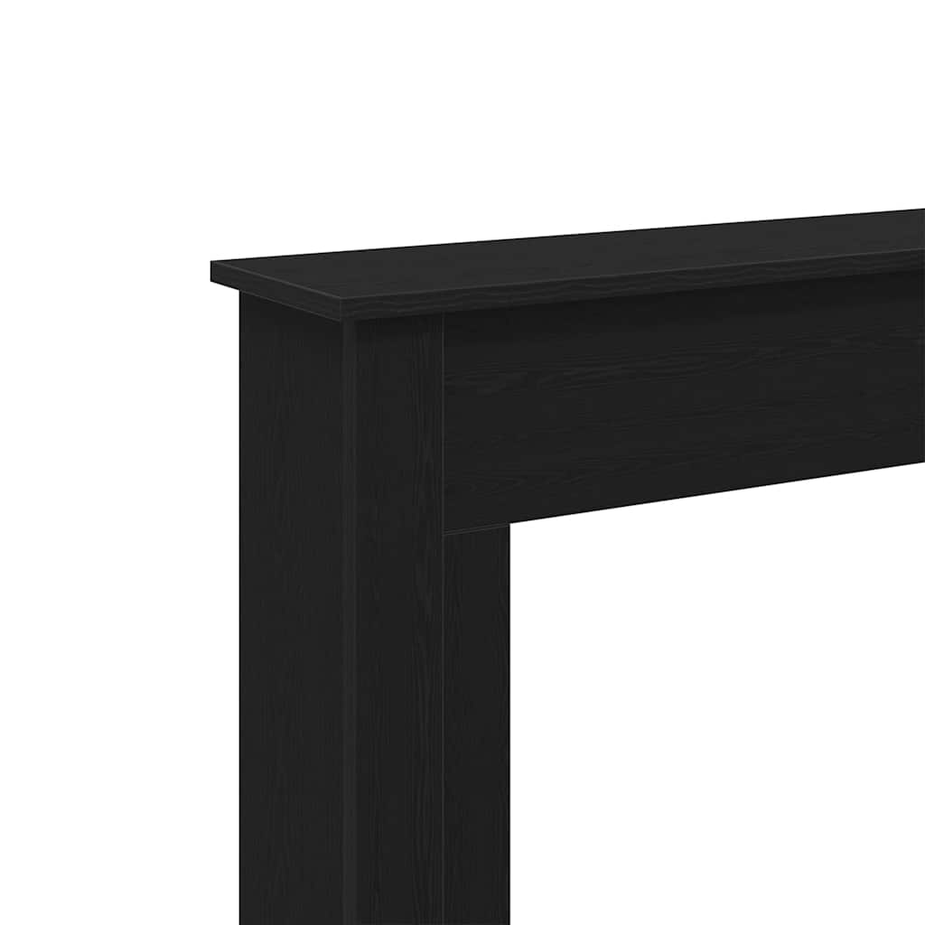 Fireplace Surround Black Oak 75x20x87,5 cm Engineered Wood