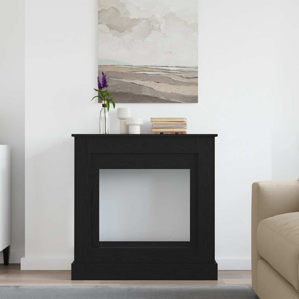 Fireplace Surround Black Oak 90x30x90 cm Engineered Wood