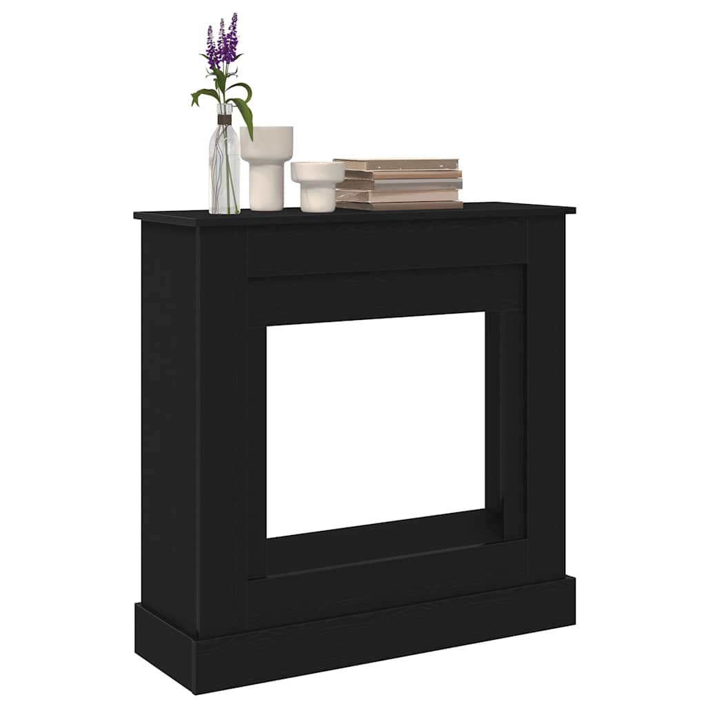 Fireplace Surround Black Oak 90x30x90 cm Engineered Wood