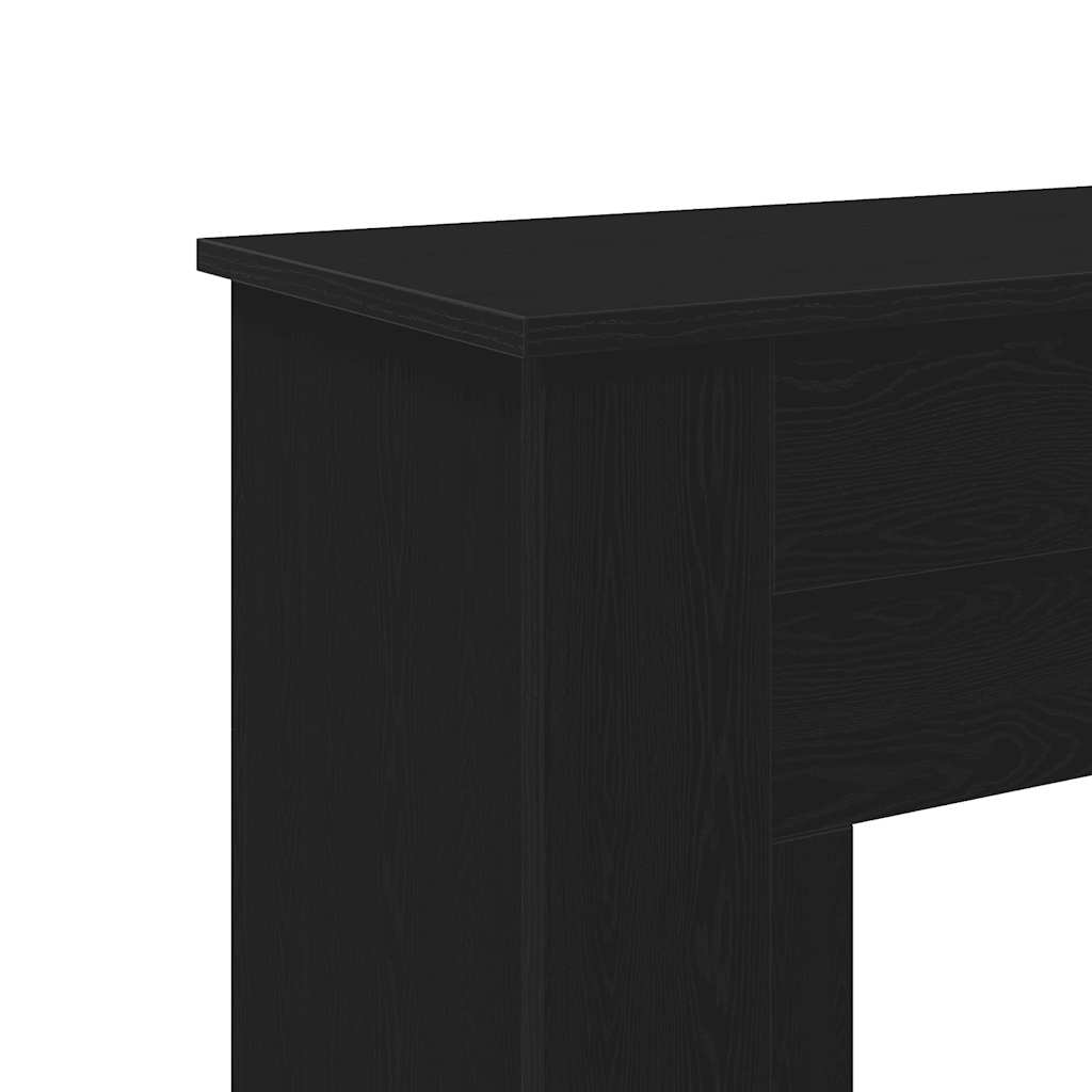 Fireplace Surround Black Oak 90x30x90 cm Engineered Wood