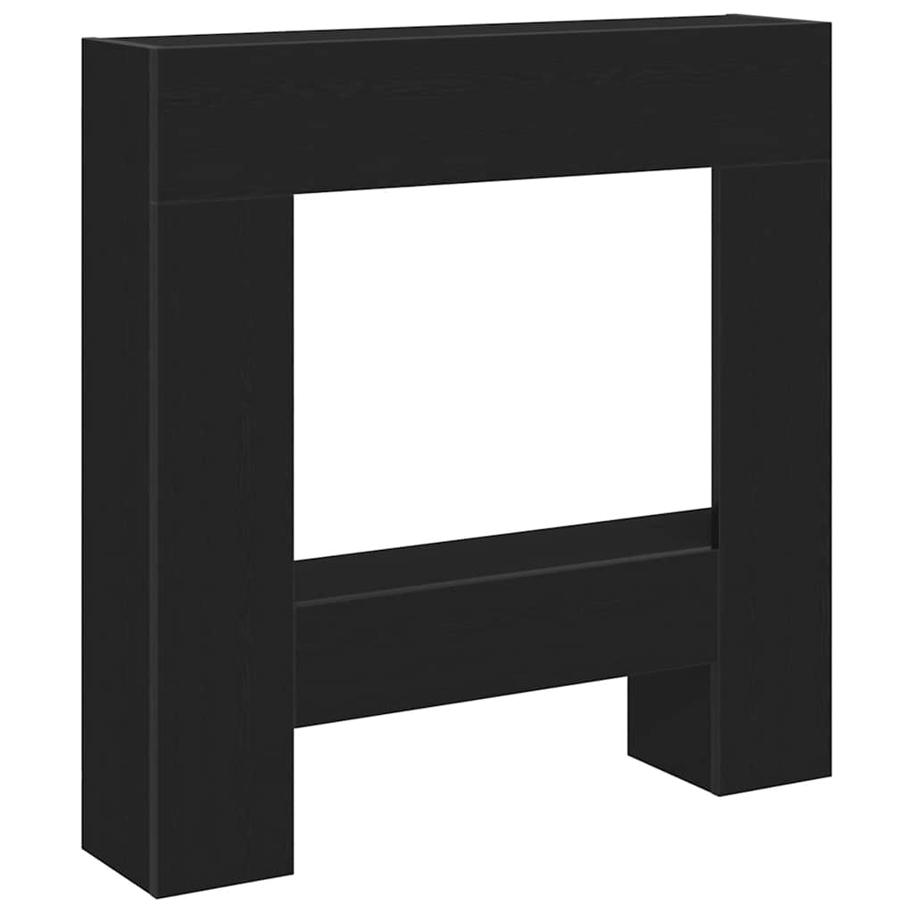 Fireplace Surround Black Oak 81x18x82 cm Engineered Wood