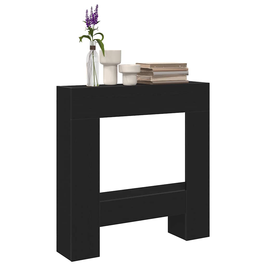 Fireplace Surround Black Oak 81x18x82 cm Engineered Wood