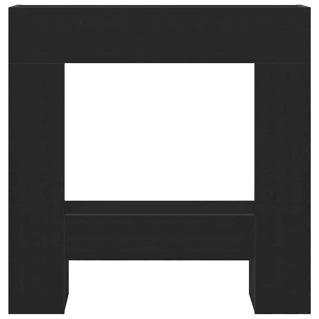 Fireplace Surround Black Oak 81x18x82 cm Engineered Wood