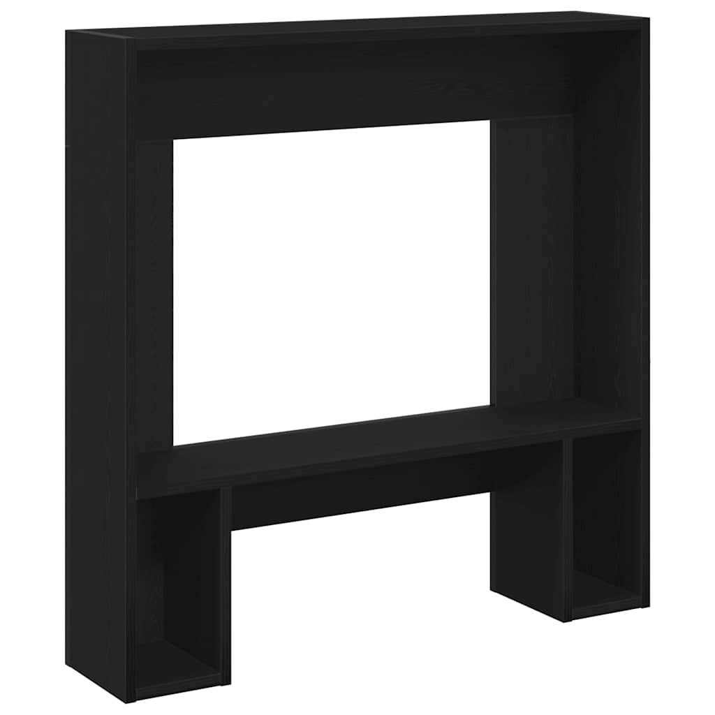 Fireplace Surround Black Oak 81x18x82 cm Engineered Wood