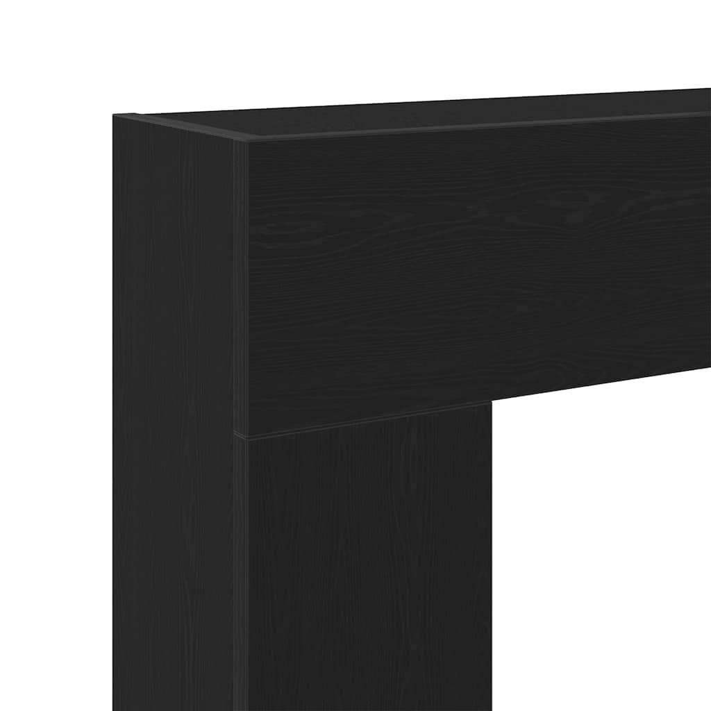 Fireplace Surround Black Oak 81x18x82 cm Engineered Wood