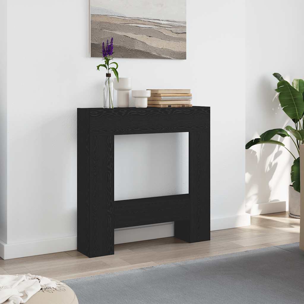 Fireplace Surround Black Oak 81x18x82 cm Engineered Wood