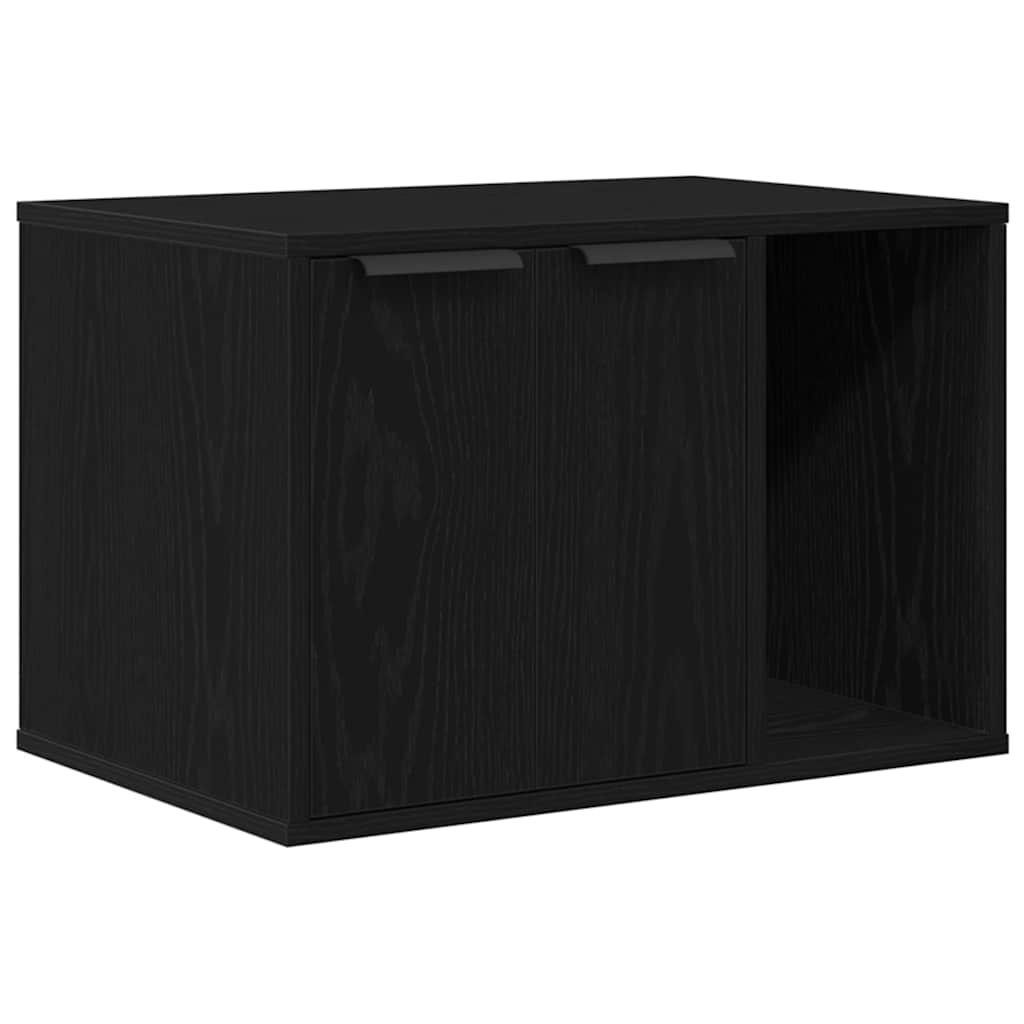 865986 vidaXL Cat Litter Box Enclosure Black Oak 60x40x40 cm Engineered Wood