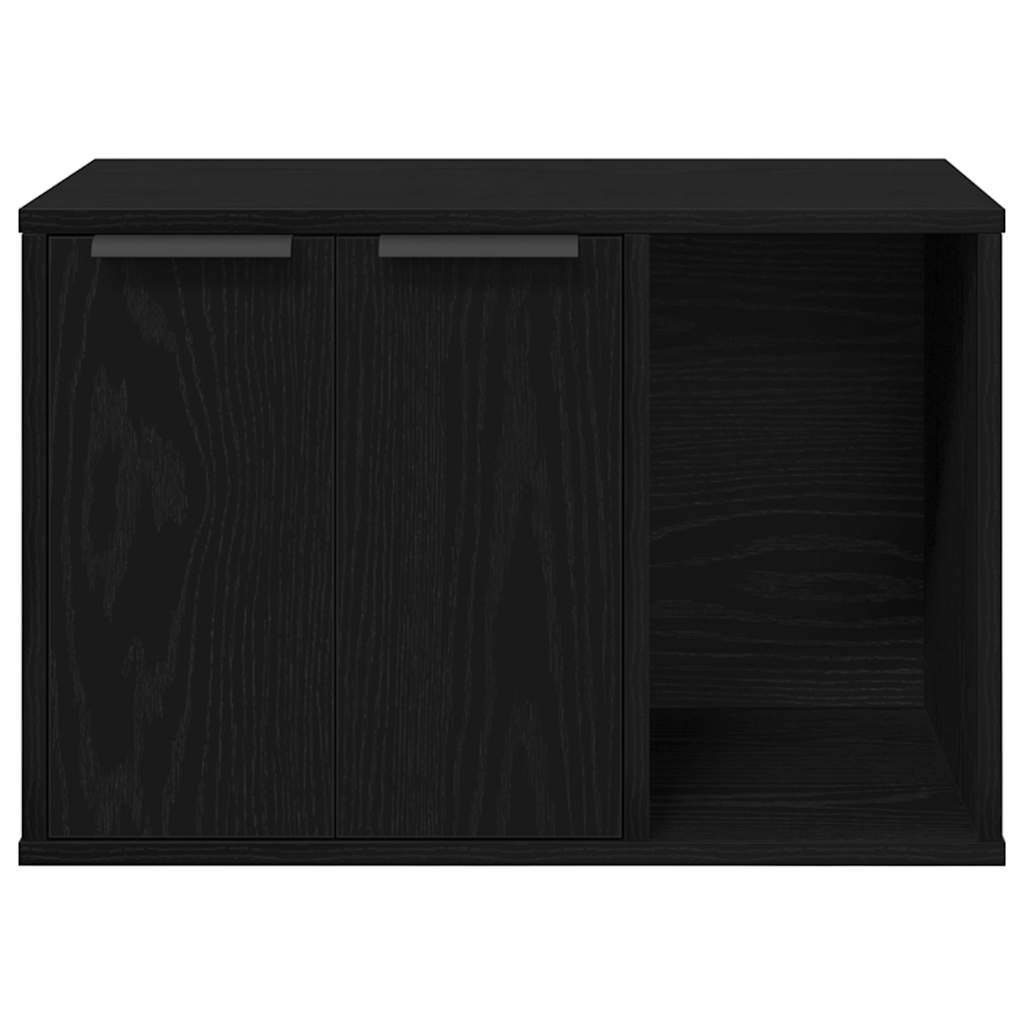 865986 vidaXL Cat Litter Box Enclosure Black Oak 60x40x40 cm Engineered Wood