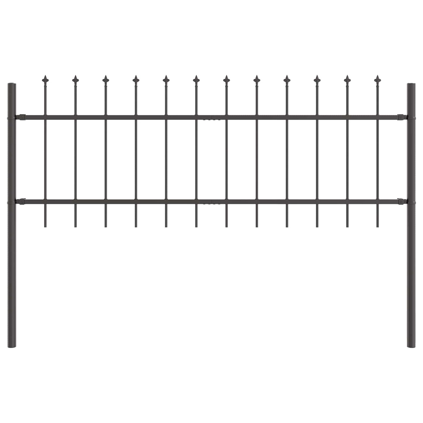Garden Fence 2 pcs Grey 3.4 x 0.6 m Powder-coated Steel