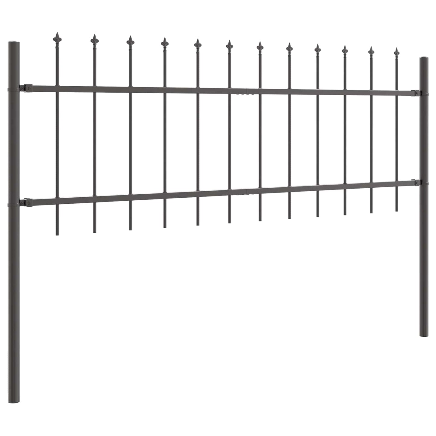 Garden Fence 2 pcs Grey 3.4 x 0.6 m Powder-coated Steel