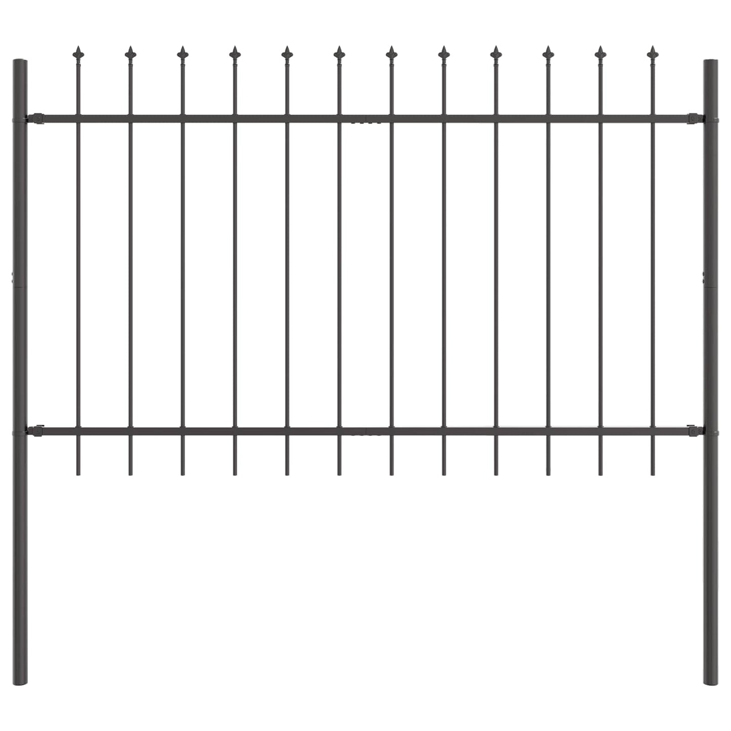 Garden Fence 2 pcs Grey 3.4 x 1 m Powder-coated Steel