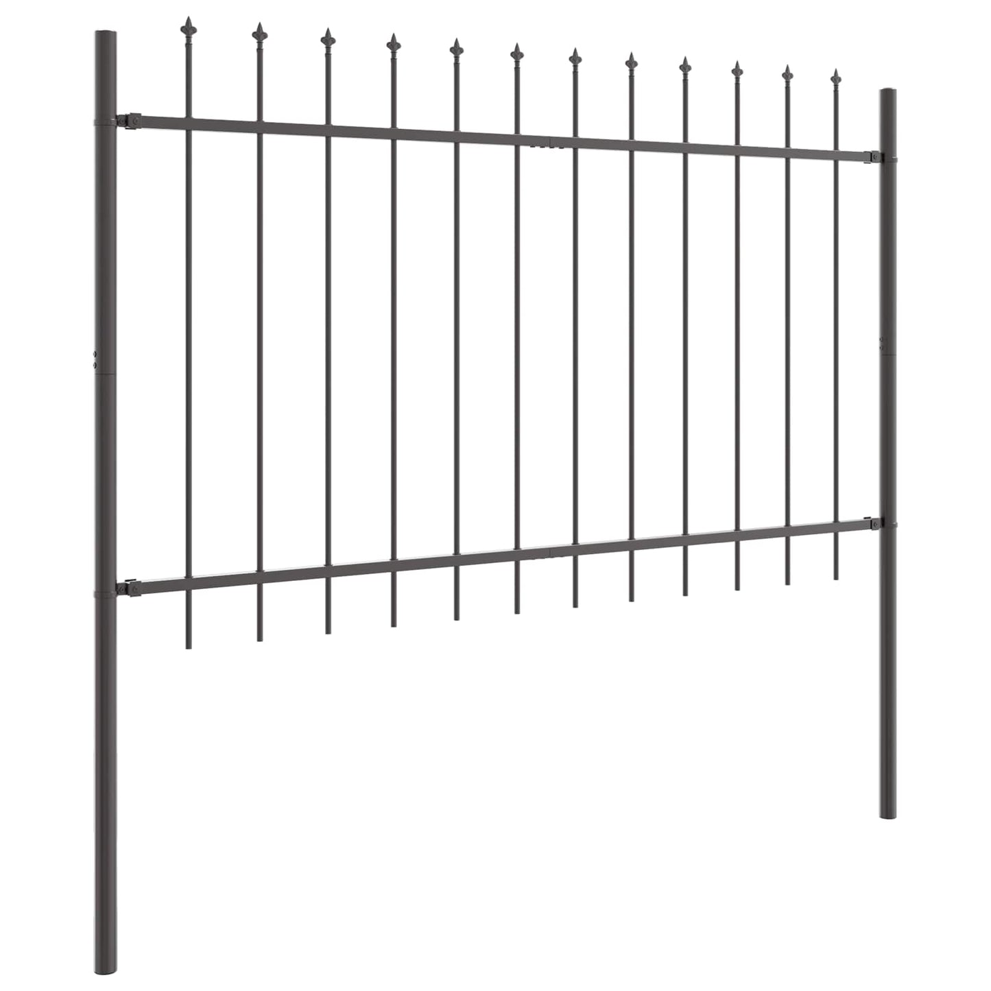 Garden Fence 2 pcs Grey 3.4 x 1 m Powder-coated Steel