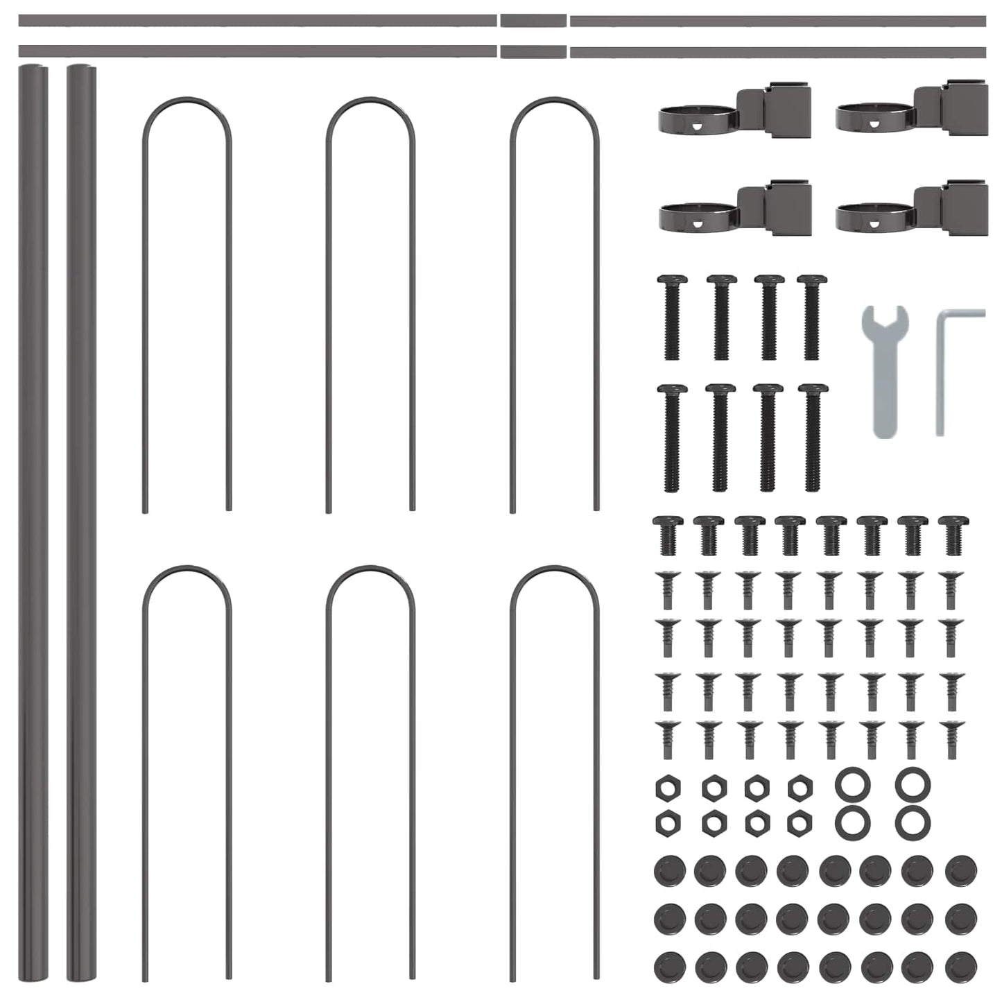 Garden Fence 2 pcs Grey 3.4 x 0.6 m Powder-coated Steel