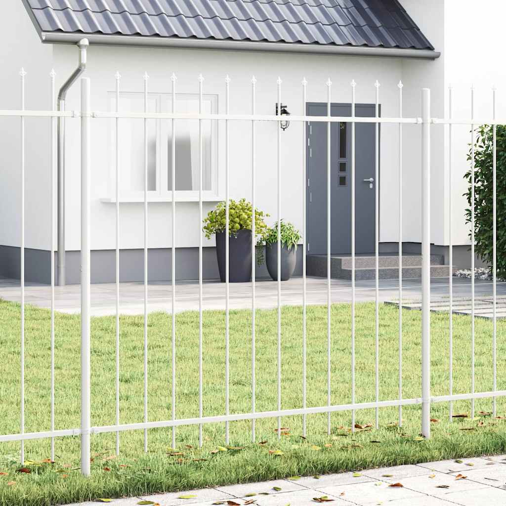 Garden Fence 2 pcs White 3.4 x 1.5 m Powder-coated Steel