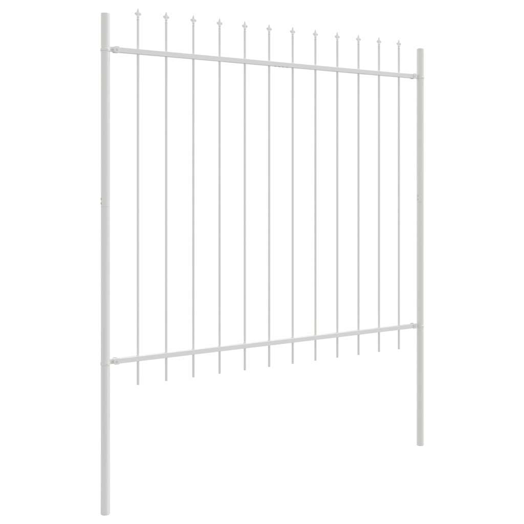 Garden Fence 2 pcs White 3.4 x 1.5 m Powder-coated Steel