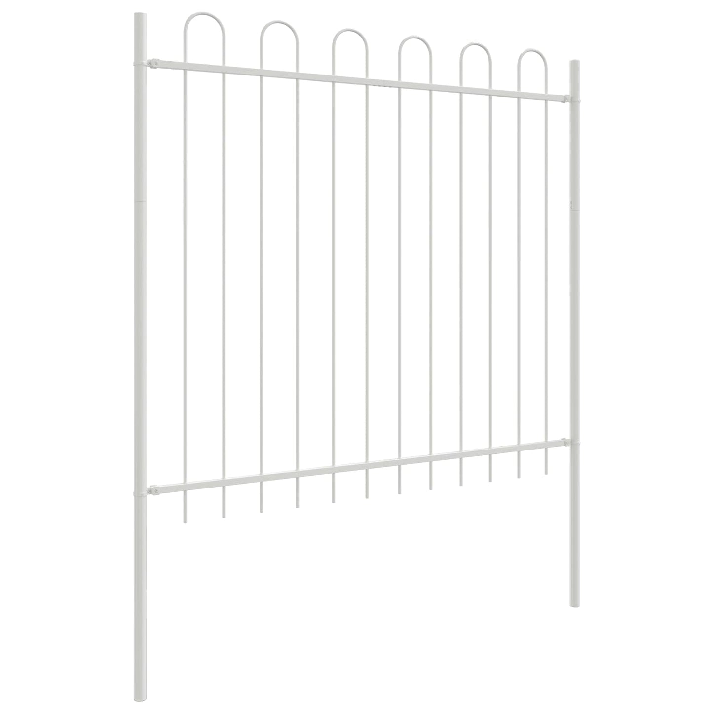 Garden Fence 2 pcs White 3.4 x 1.2 m Powder-coated Steel