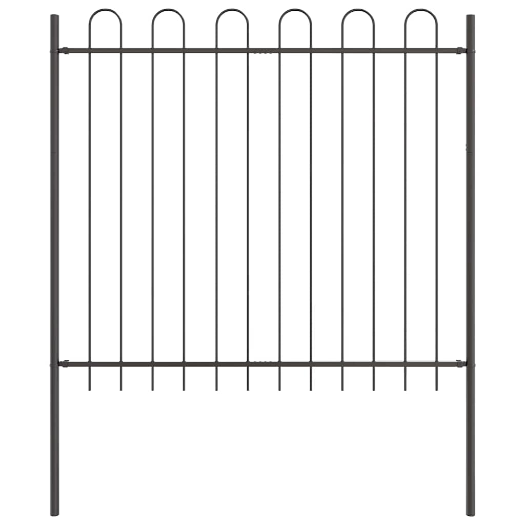 Garden Fence 3 pcs Grey 5.1 x 1.5 m Powder-coated Steel