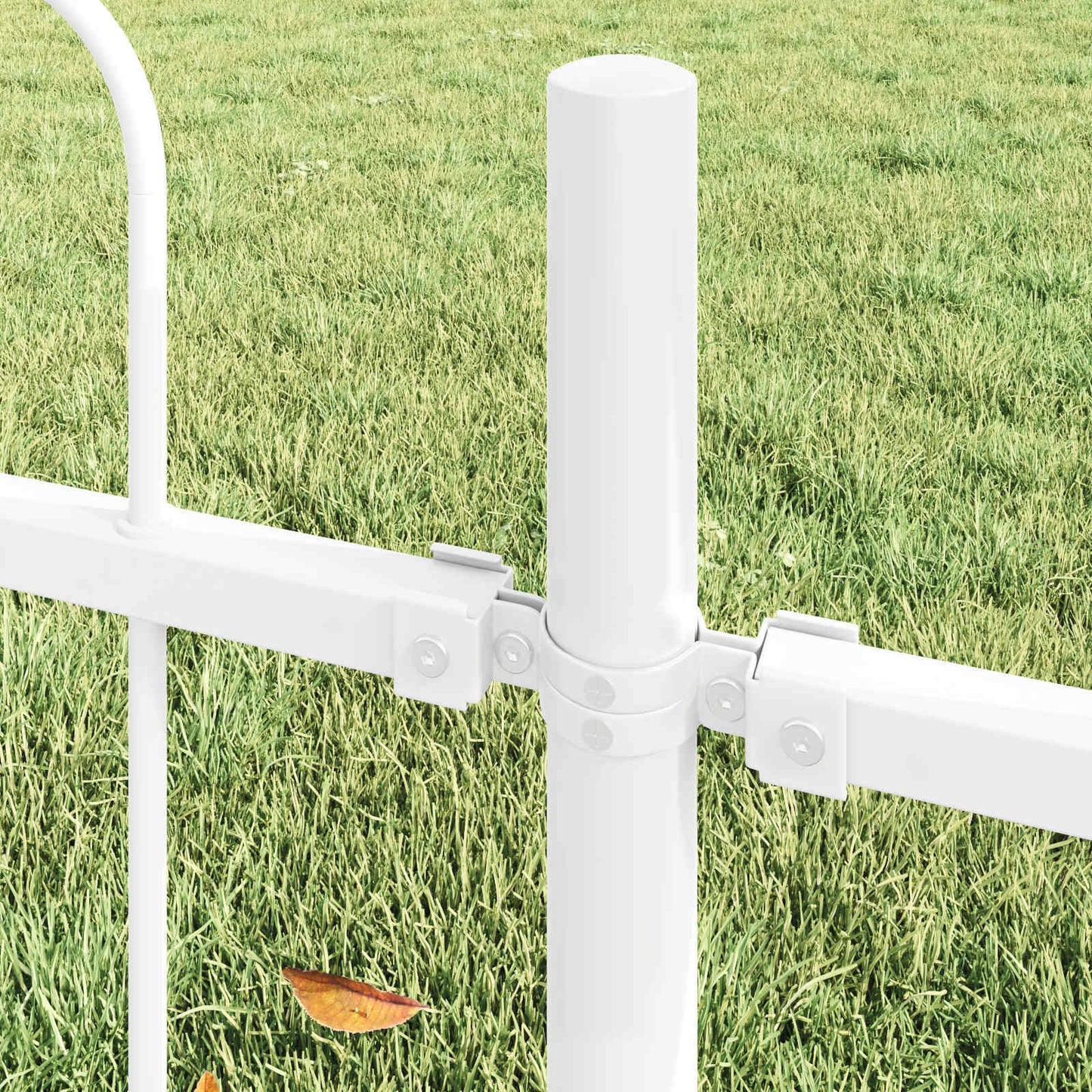 Garden Fence 3 pcs White 5.1 x 1.5 m Powder-coated Steel