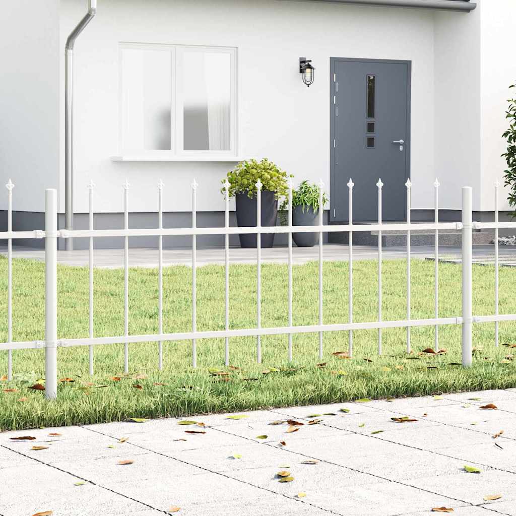 Garden Fence 4 pcs White 6.8 x 0.6 m Powder-coated Steel