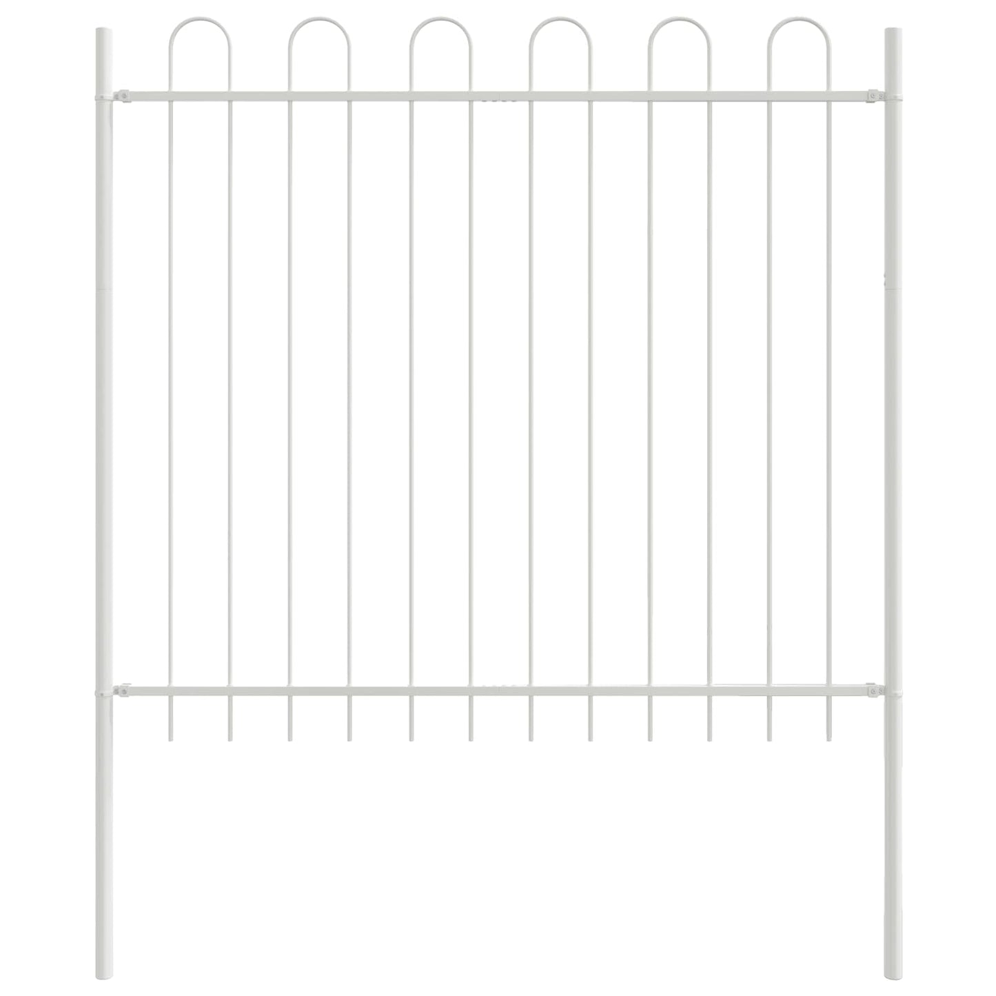 Garden Fence 4 pcs White 6.8 x 1 m Powder-coated Steel