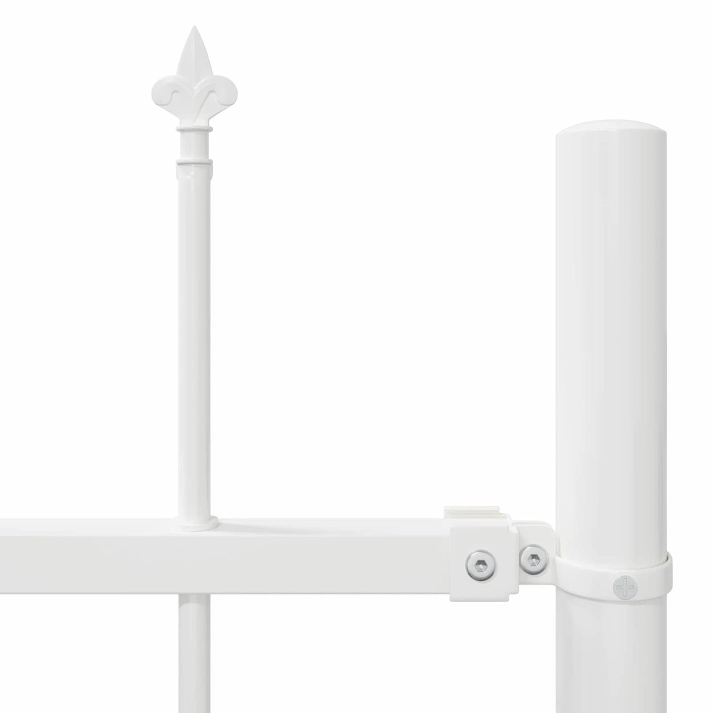 Garden Fence 5 pcs White 8.5 x 0.8 m Powder-coated Steel