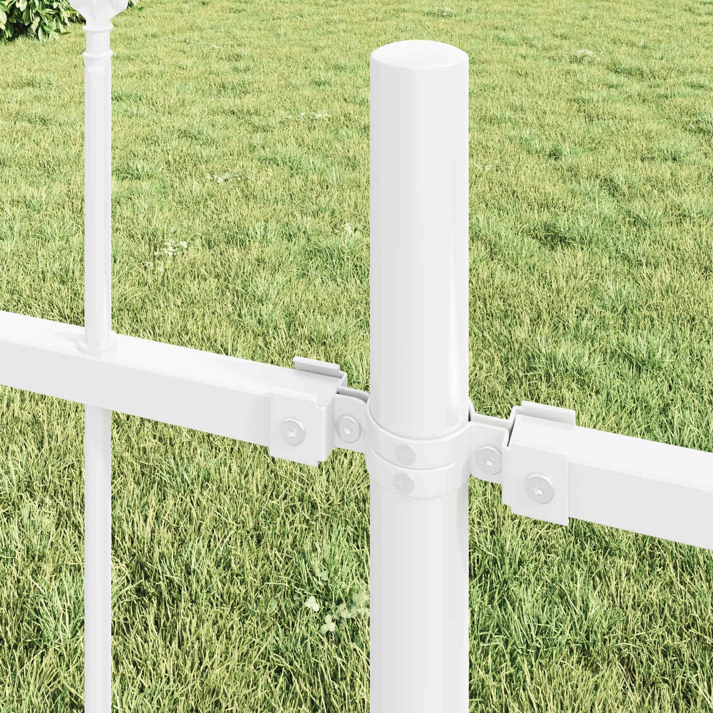 Garden Fence 5 pcs White 8.5 x 0.8 m Powder-coated Steel