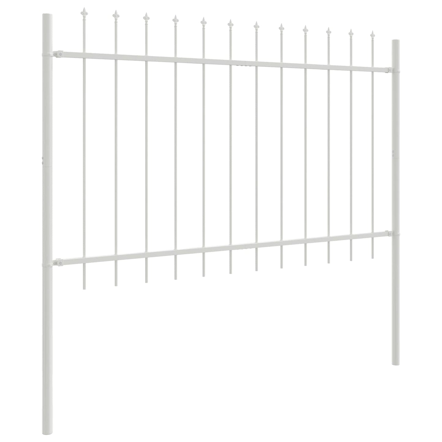 Garden Fence 5 pcs White 8.5 x 0.8 m Powder-coated Steel
