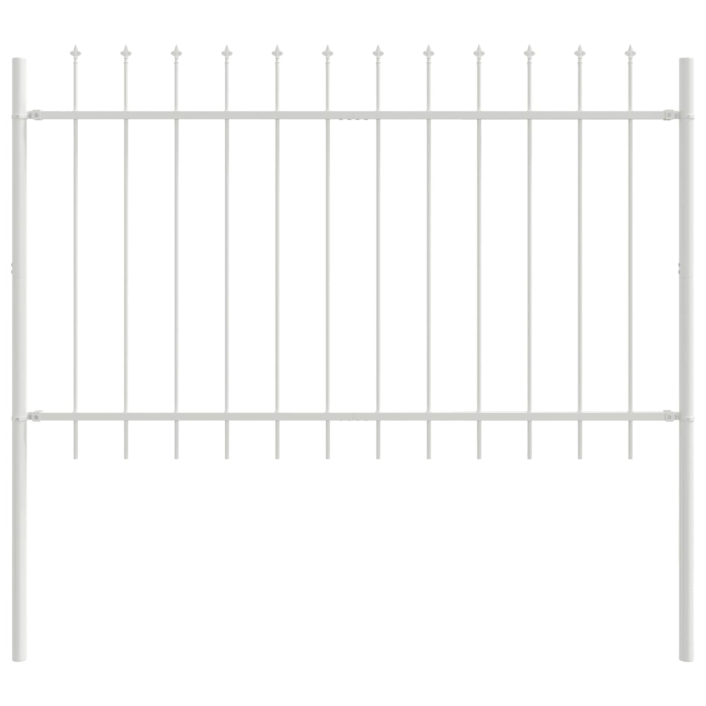 Garden Fence 5 pcs White 8.5 x 0.8 m Powder-coated Steel