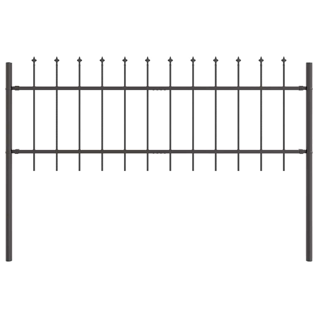 Garden Fence 6 pcs Grey 10.2 x 0.6 m Powder-coated Steel
