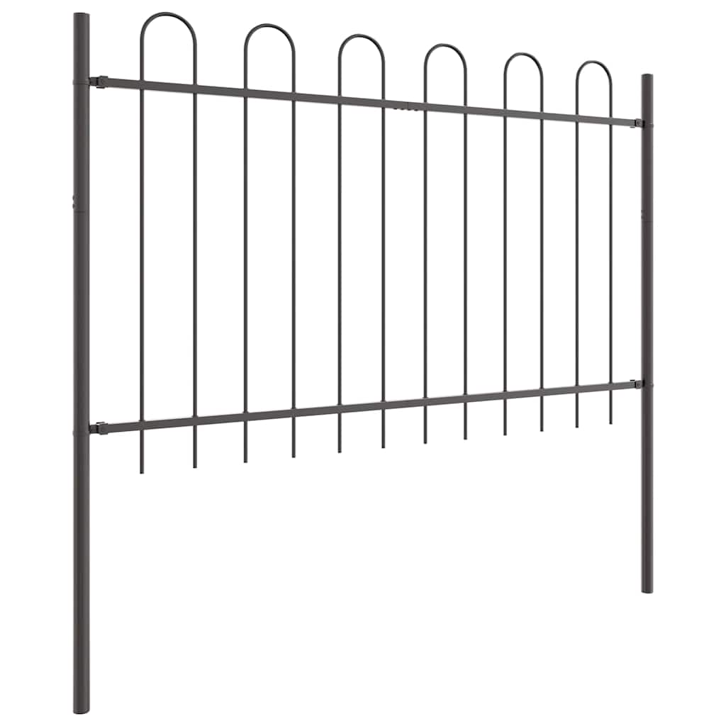 Garden Fence 6 pcs Grey 10.2 x 1 m Powder-coated Steel