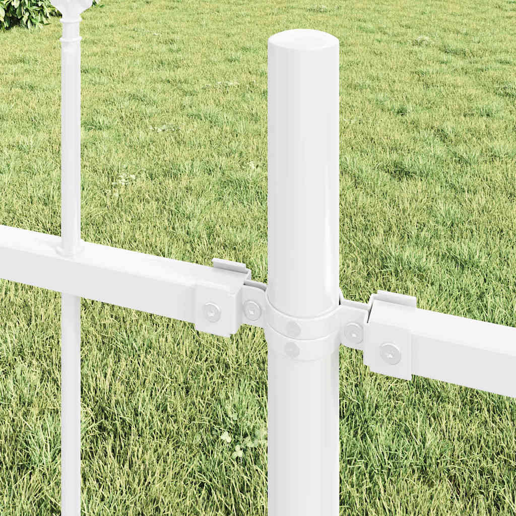 Garden Fence 6 pcs White 10.2 x 1 m Powder-coated Steel