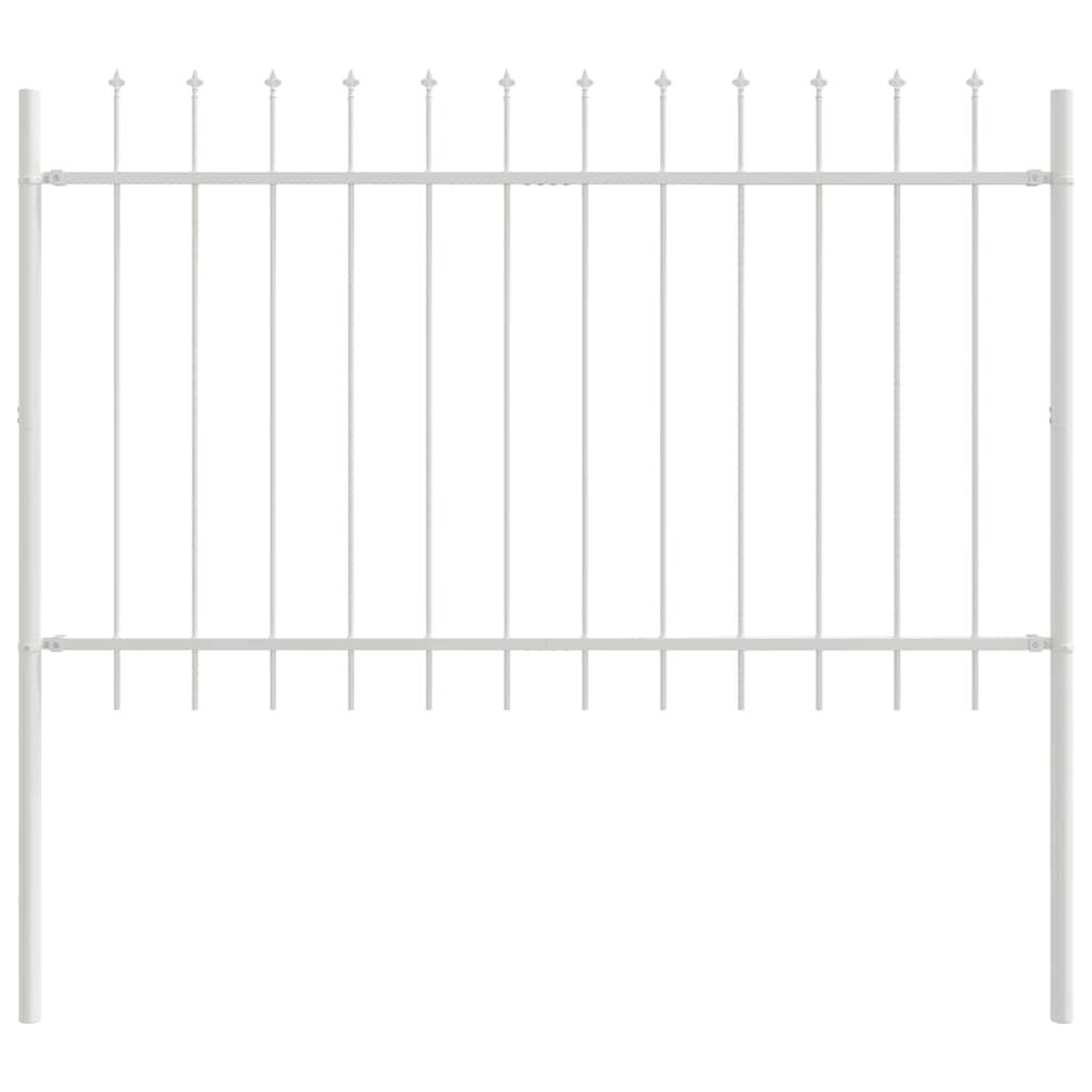 Garden Fence 6 pcs White 10.2 x 1 m Powder-coated Steel