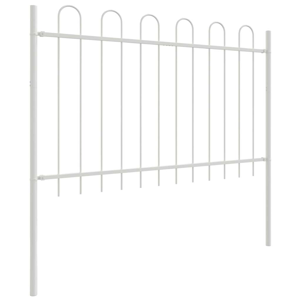 Garden Fence 6 pcs White 10.2 x 1 m Powder-coated Steel