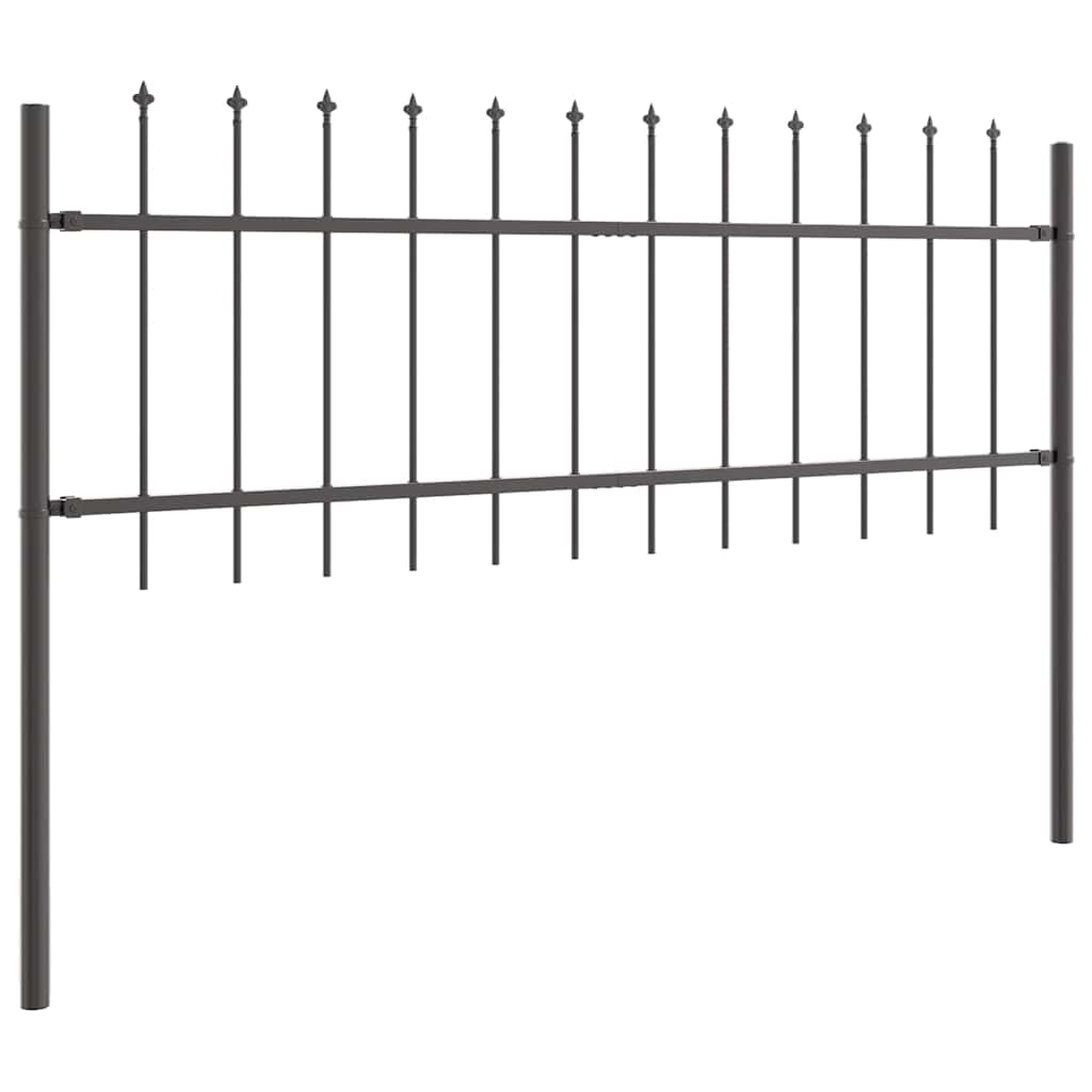 Garden Fence 7 pcs Grey 11.9 x 0.6 m Powder-coated Steel