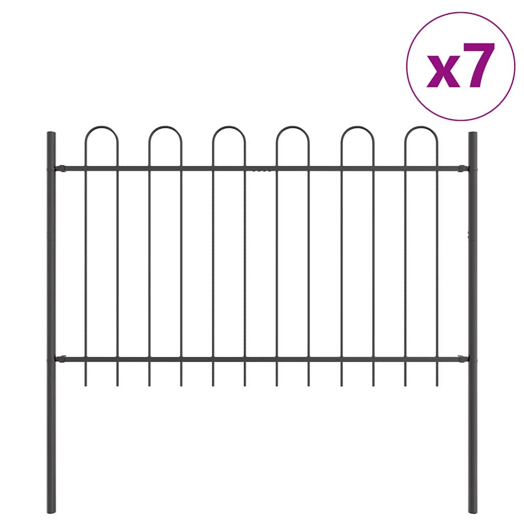 Garden Fence 7 pcs Grey 11.9 x 1.2 m Powder-coated Steel
