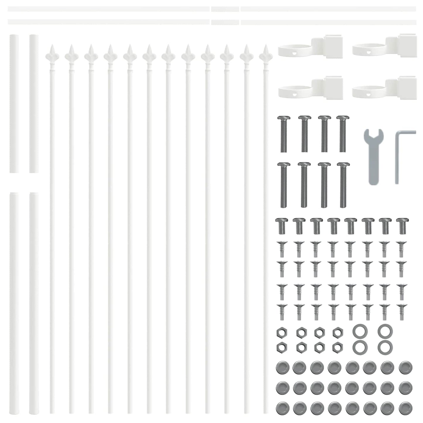 Garden Fence 7 pcs White 11.9 x 1.2 m Powder-coated Steel