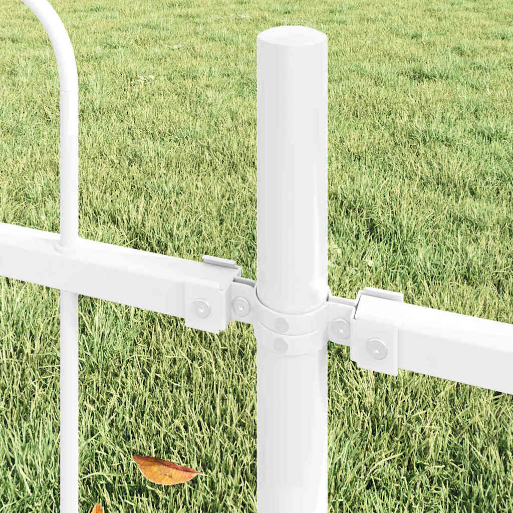 Garden Fence 7 pcs White 11.9 x 0.6 m Powder-coated Steel