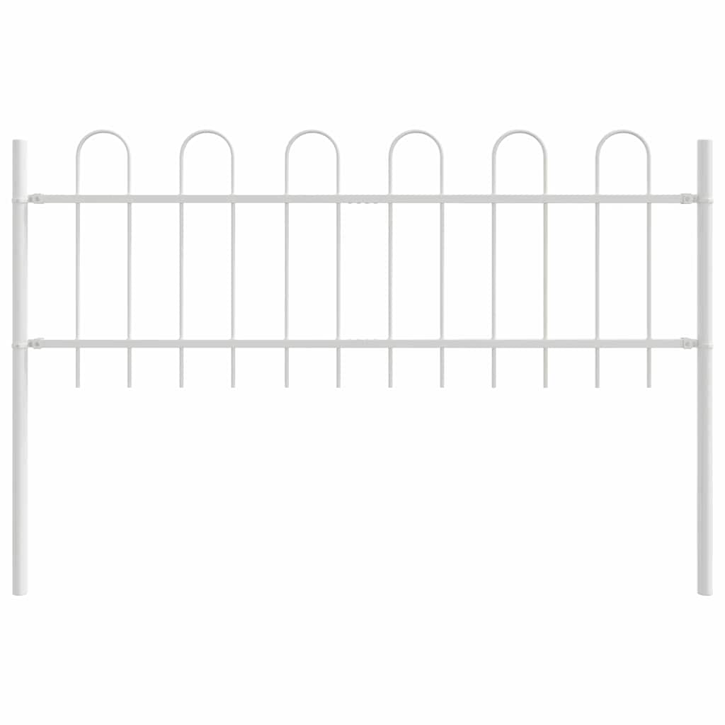 Garden Fence 7 pcs White 11.9 x 0.6 m Powder-coated Steel